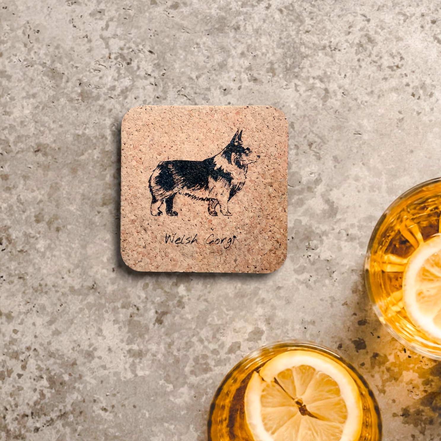 Corgi cork drink coaster - GIFTART