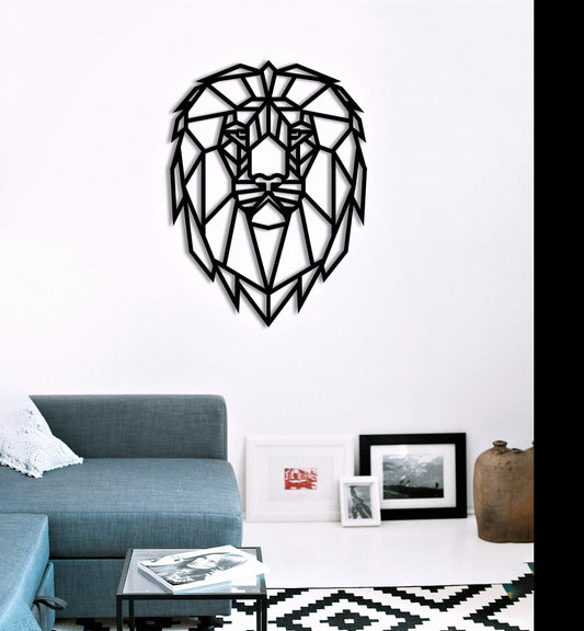 Geometric lion wooden wall decor - GIFTART